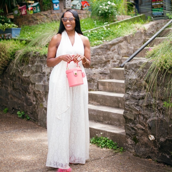 Lace Your Fears Wide-Leg Halter Maxi Jumpsuit – Size 6- - Picture 6 of 15